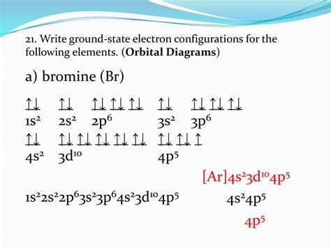 find the electron configuration br|Complete Electron Configuration for Bromine (Br, Br.